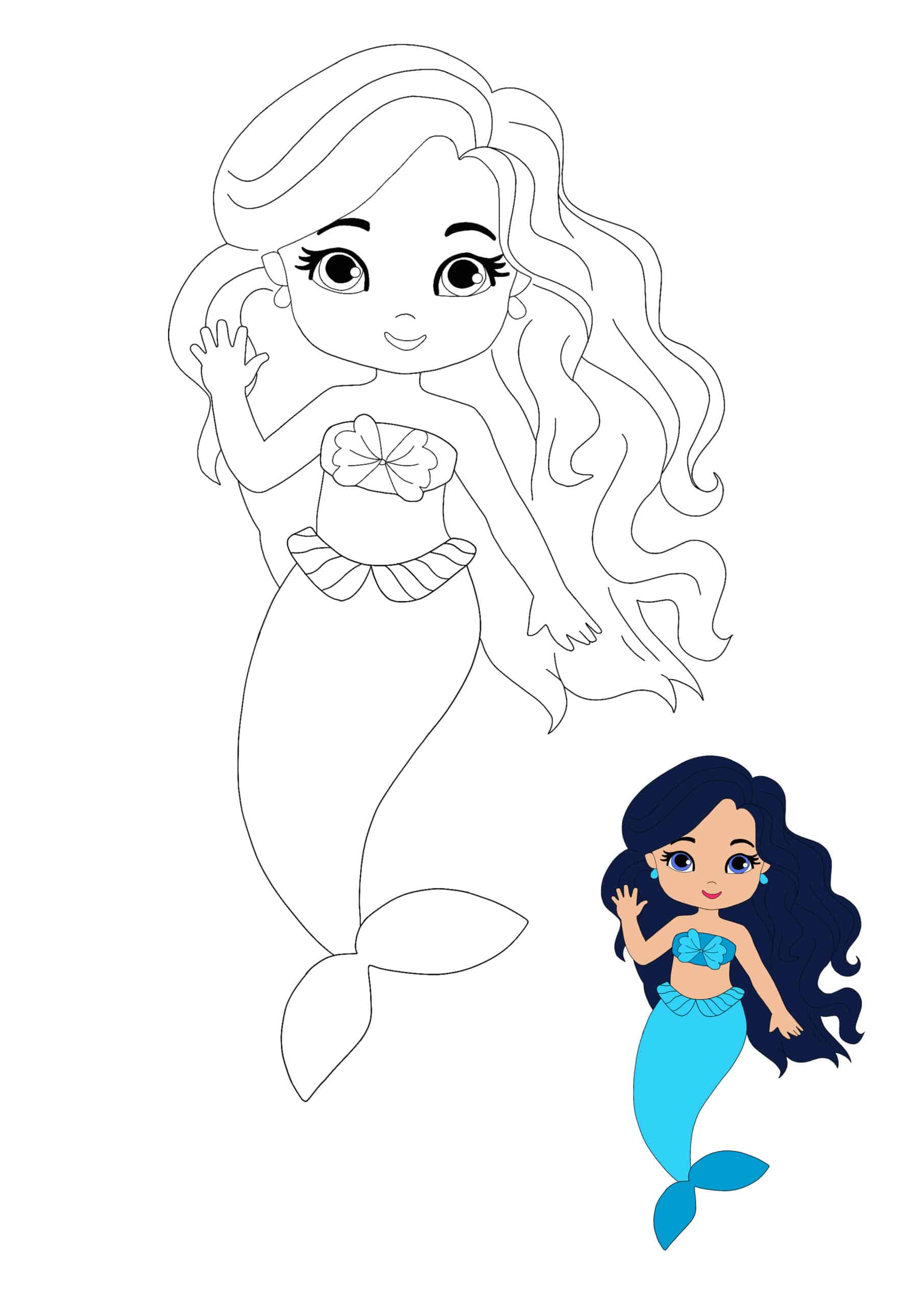 Coloriage Mermaid Princesse - Princesse à imprimer