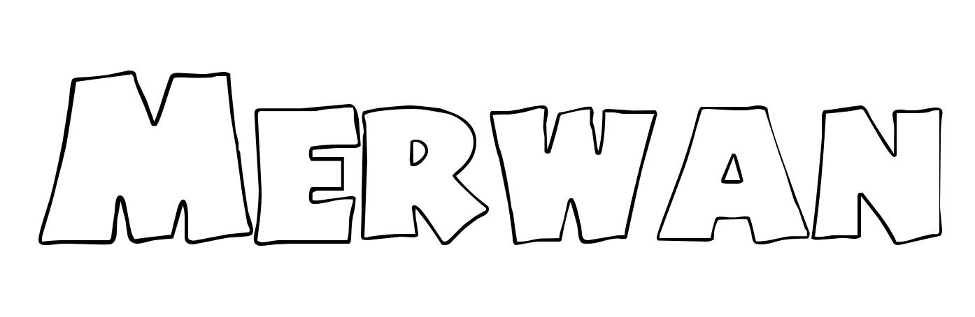 Coloriage Merwan - Prénom à imprimer