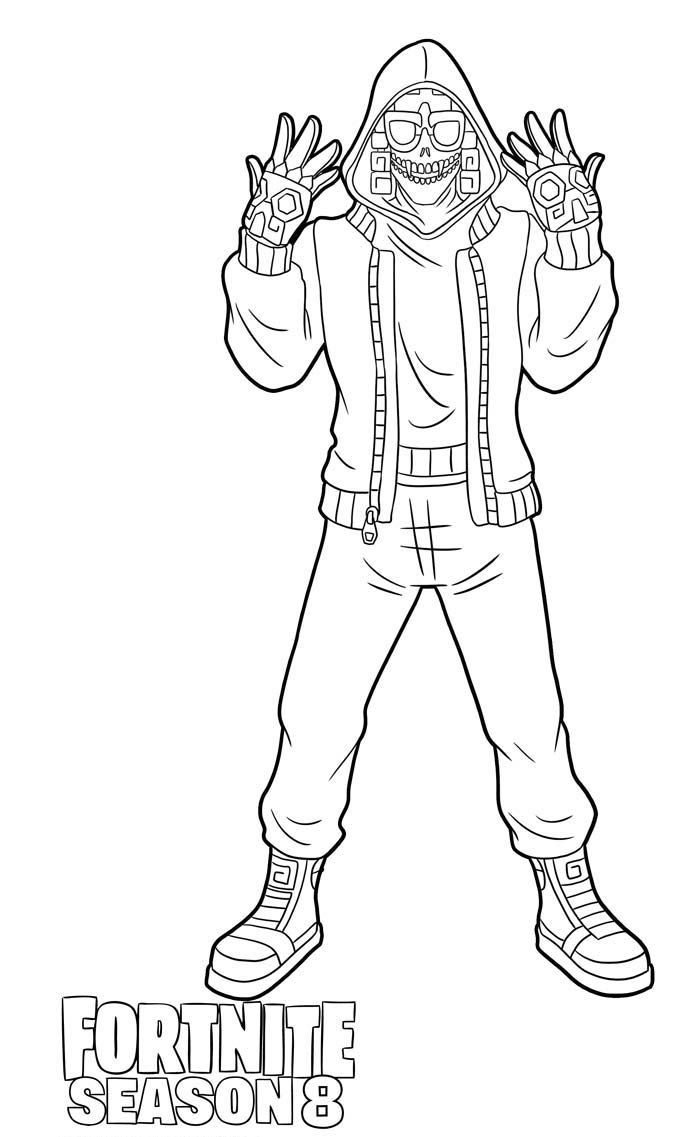 Coloriage Mezmer activant ses pouvoirs psychiques Fortnite - Fortnite à imprimer