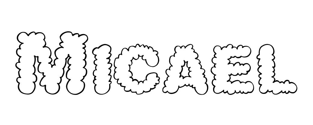 Coloriage Micael - Prénom à imprimer