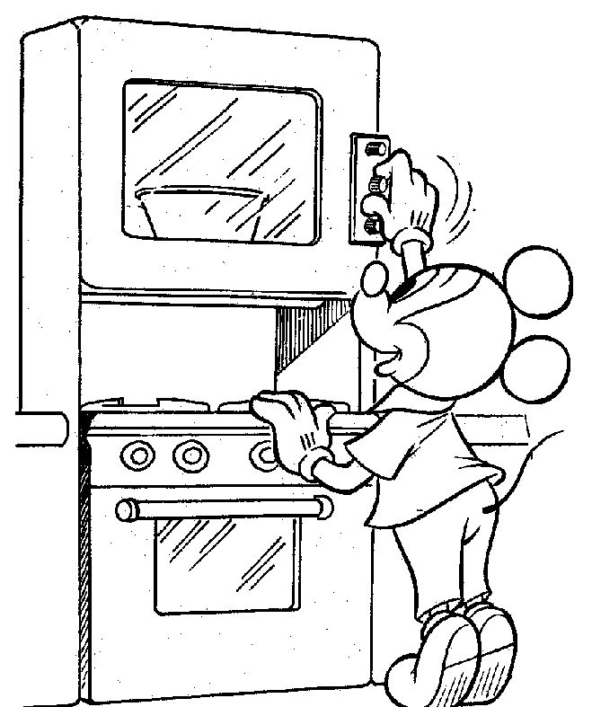 Coloriage Mickey Allume Son Four - Alphabet disney à imprimer