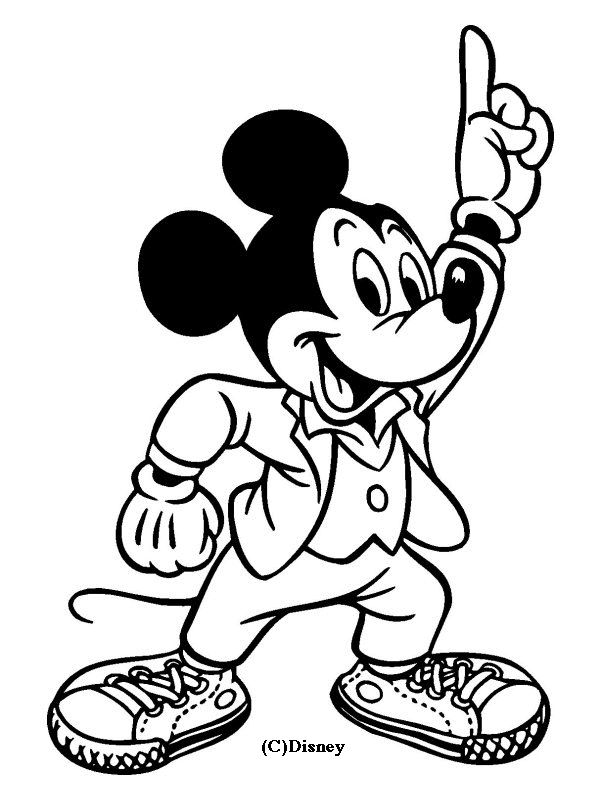 Coloriage Mickey Danse - Alphabet disney à imprimer