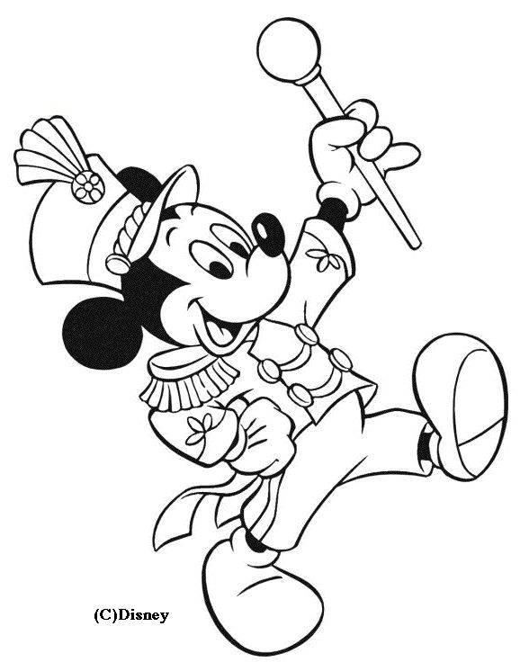 Coloriage Mickey En Cheerleader - Alphabet disney à imprimer