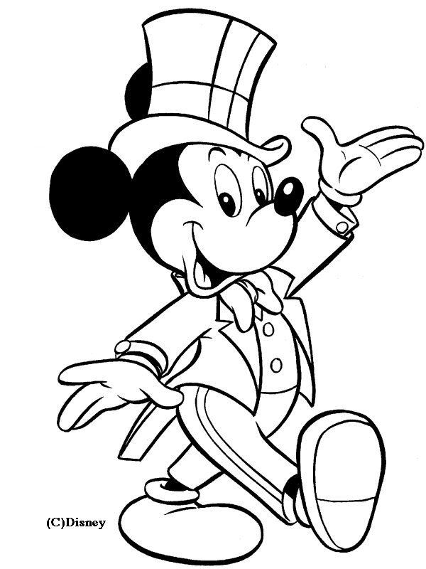 Coloriage Mickey En Smoking - Alphabet disney à imprimer