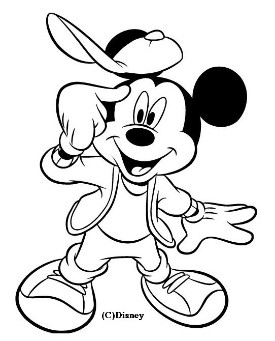 Coloriage Mickey est cool - Disney à imprimer
