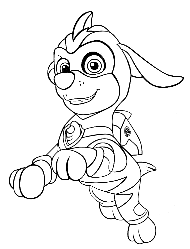 Coloriage Mighty Pups Zuma - Pat patrouille à imprimer
