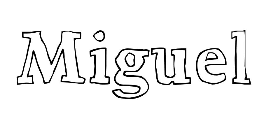 Coloriage Miguel - Prénom à imprimer