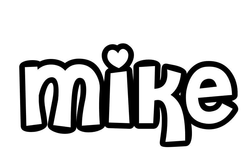 Coloriage Mike - Prénom à imprimer