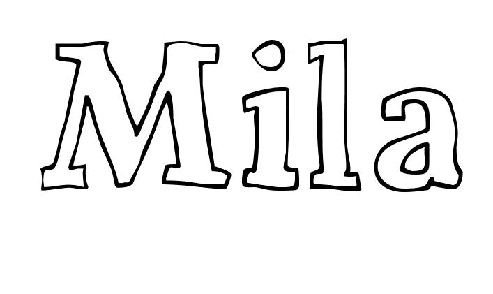 Coloriage Mila - Prénom à imprimer