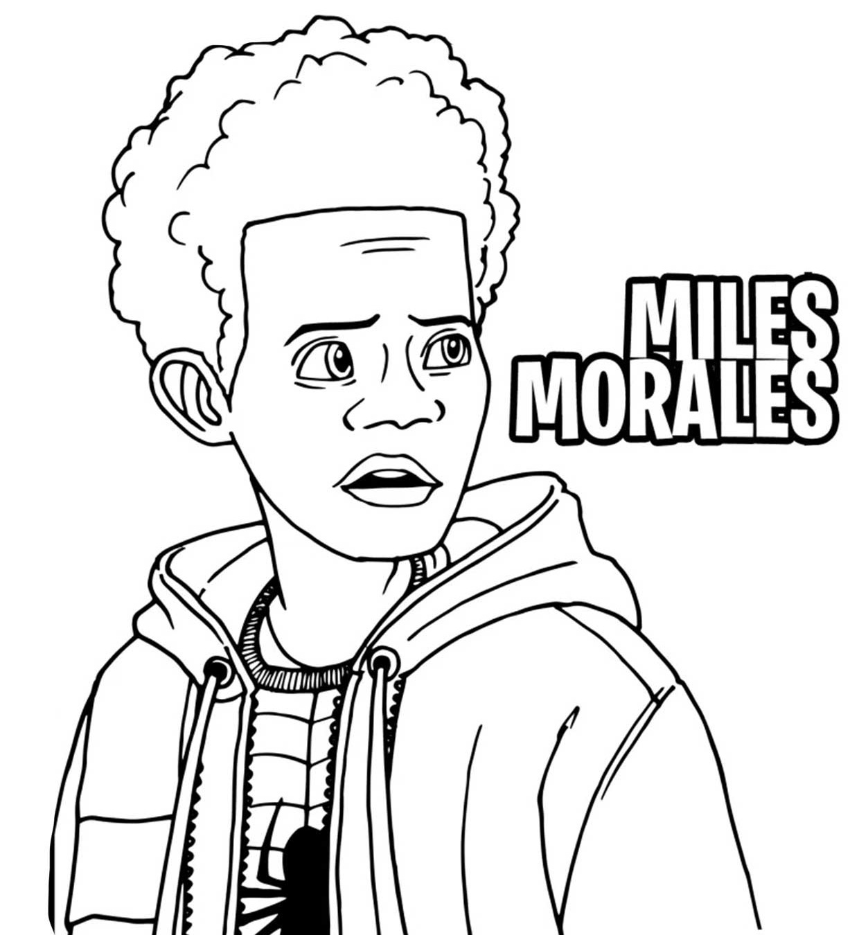 Coloriage Miles Morales Spidey Spideman - Spidey à imprimer