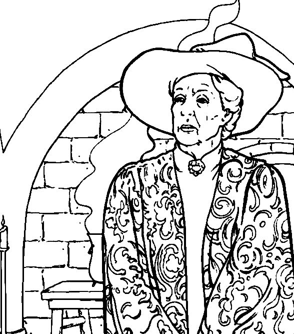 Coloriage Minerva Mcgonagall Est La Directrice Adjointe De Poudlard - Harry potter à imprimer
