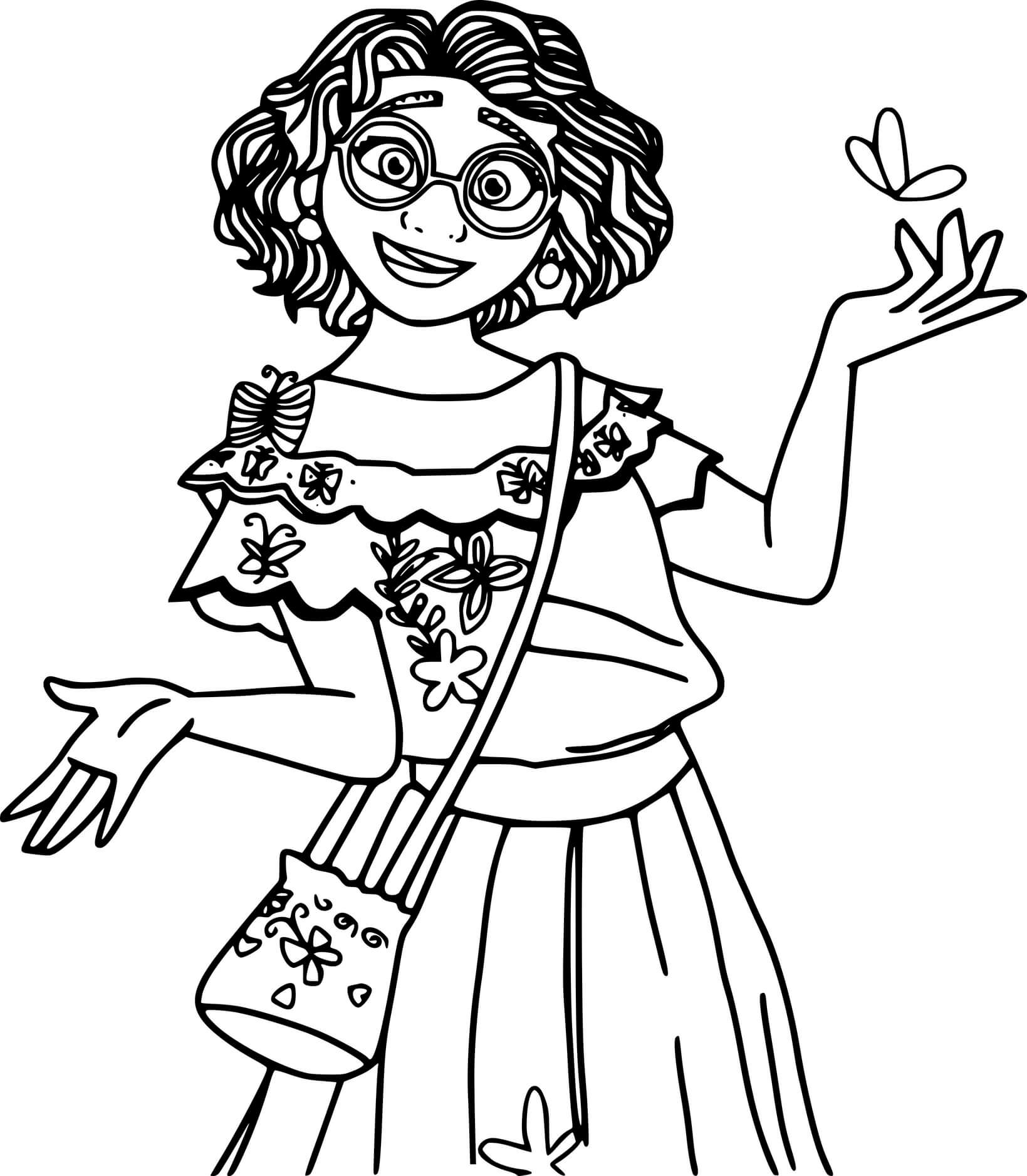 Coloriage Mirabel Carrying A Bag - Encanto à imprimer
