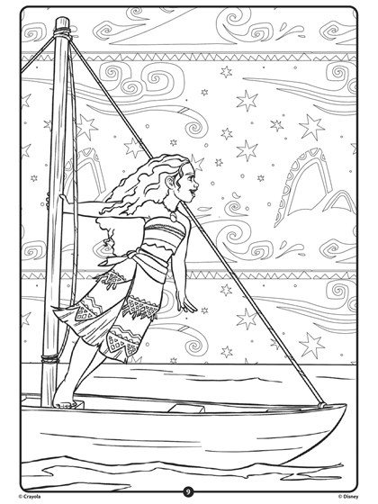 Coloriage Moana Disney Princess Crayola - Crayola à imprimer