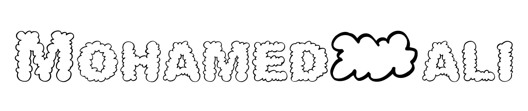 Coloriage Mohamed Ali - Prénom à imprimer