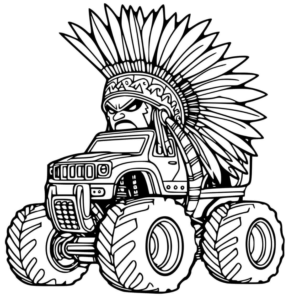 Coloriage Mohawk Warrior Monster Jam - Monster truck à imprimer