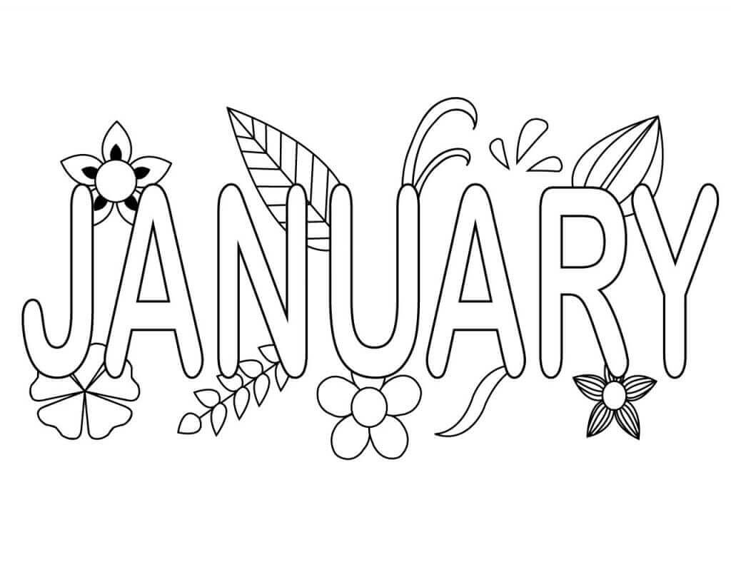 Coloriage Mois De Janvier En Anglais January Month - Janvier à imprimer