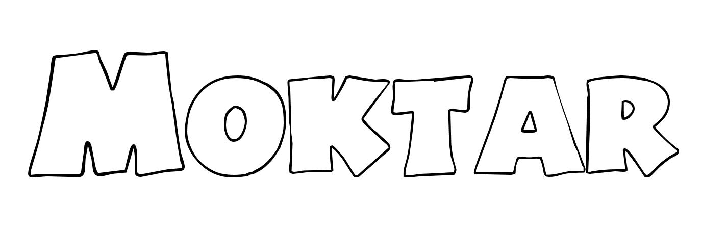 Coloriage Moktar - Prénom à imprimer