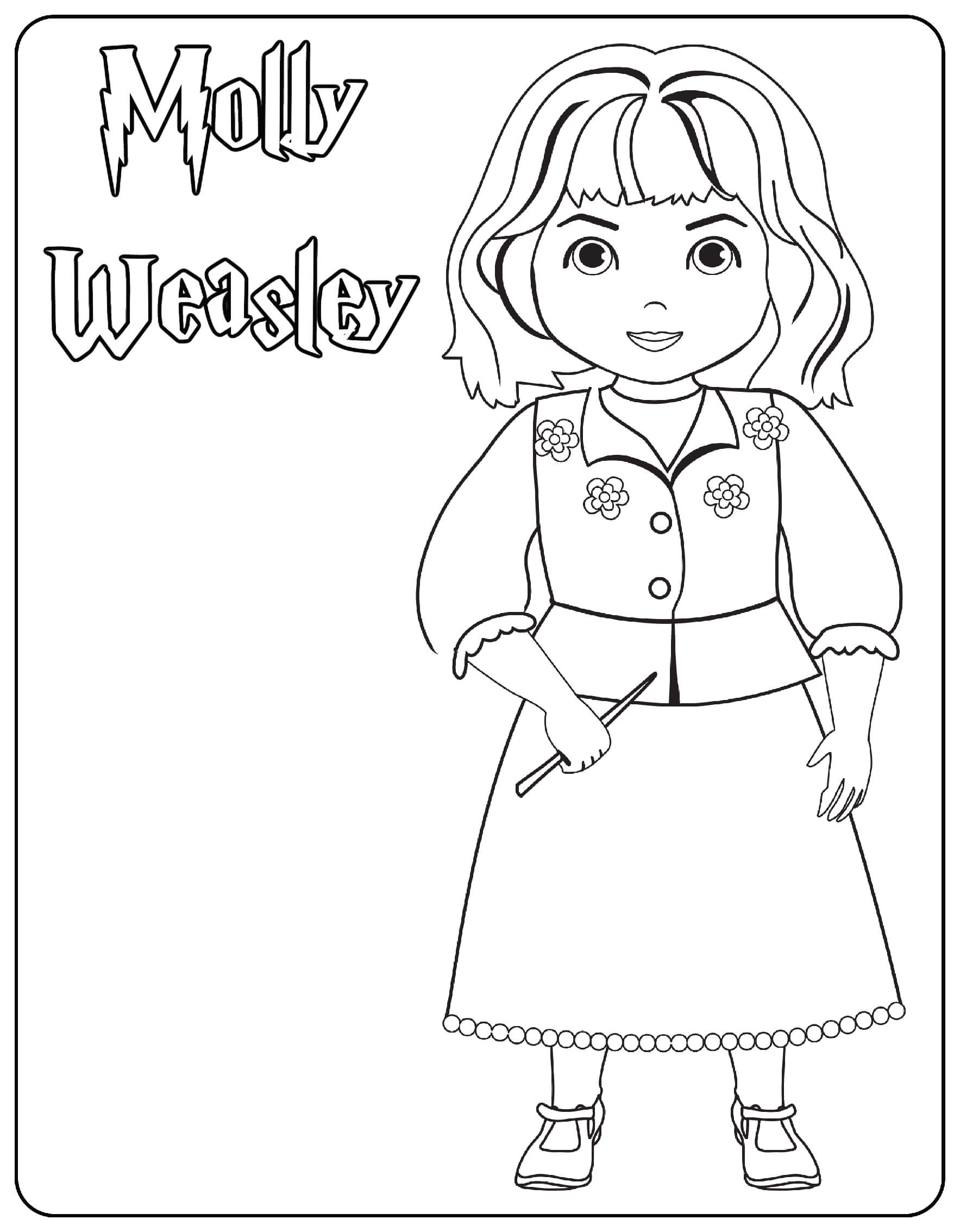 Coloriage Molly Weasley - Harry potter à imprimer