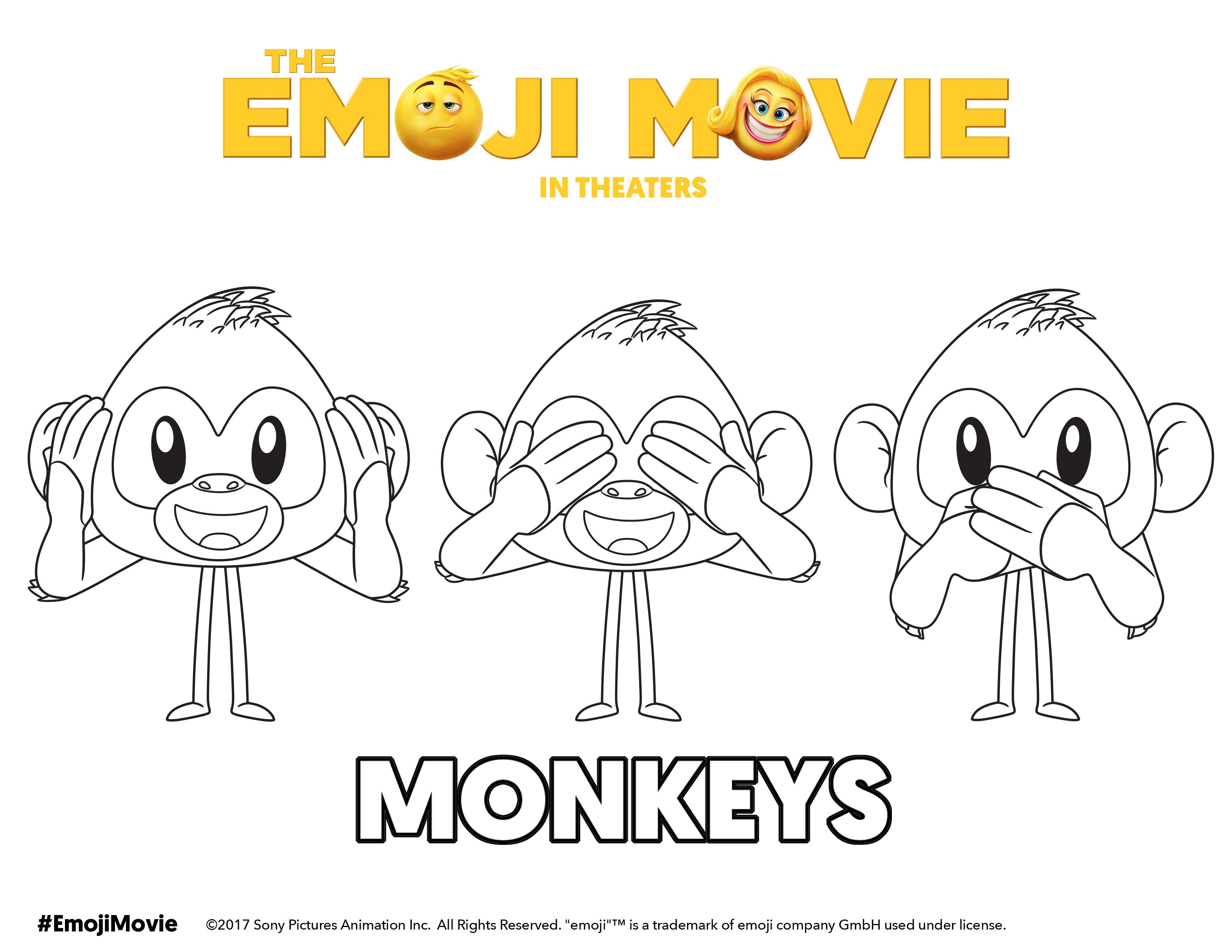 Coloriage Monkeys Emoji Monde Secret Des Emojis - Le Monde secret des Emojis à imprimer