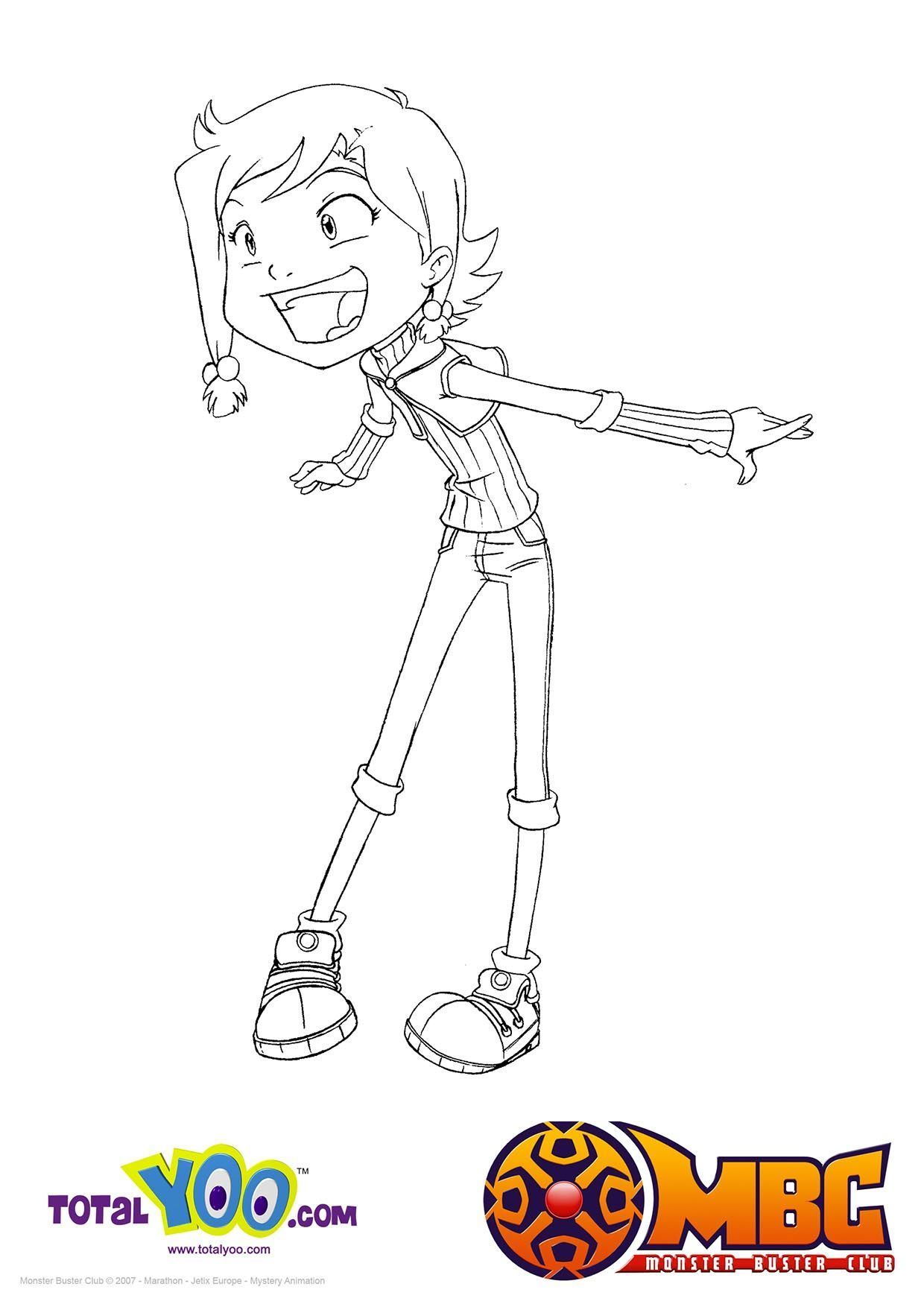 Coloriage Cathy chasseuse de monstres Gulli - Gulli à imprimer