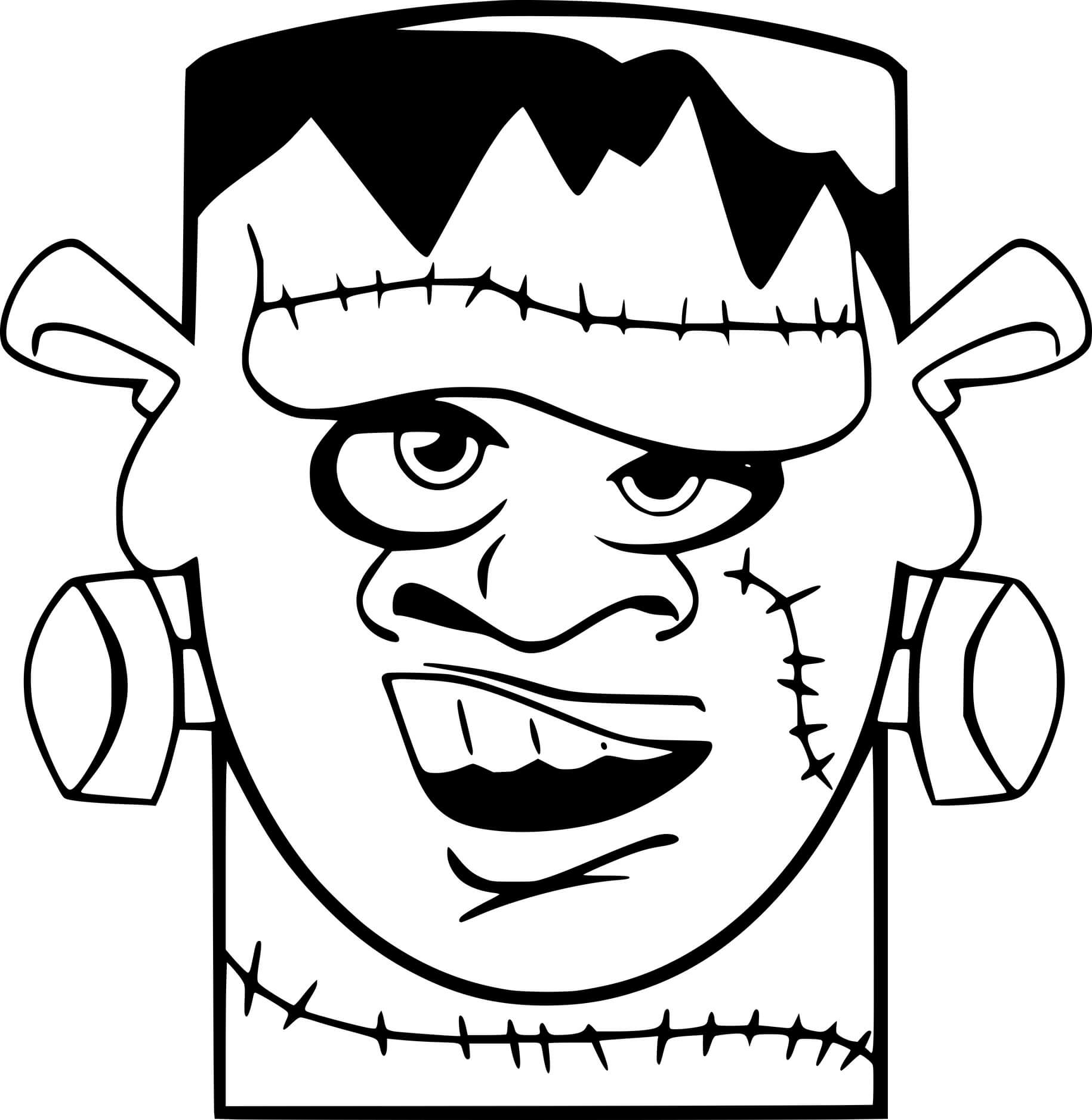Coloriage Monstre Frankenstein Halloween - Frankenstein à imprimer