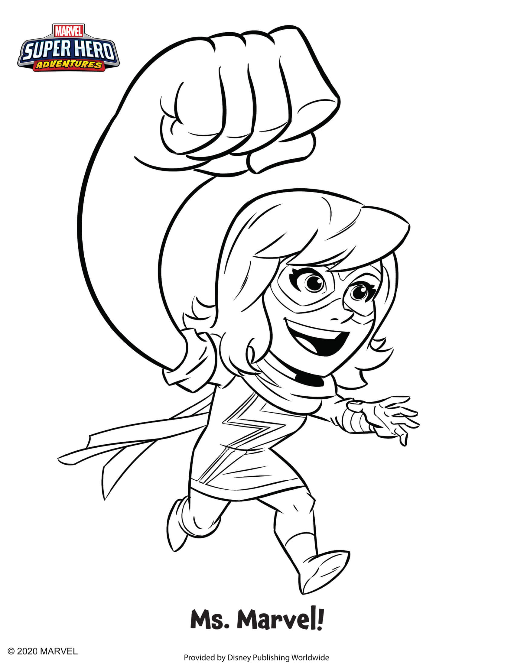 Coloriage Ms Marvel Marvel Super Héros - Marvel à imprimer