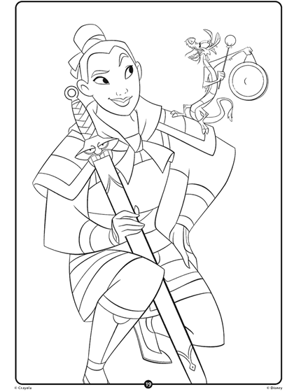 Coloriage Mulan Disney Princess Crayola - Crayola à imprimer