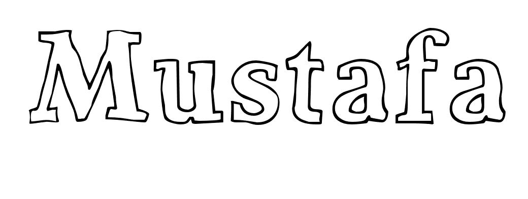 Coloriage Mustafa - Prénom à imprimer