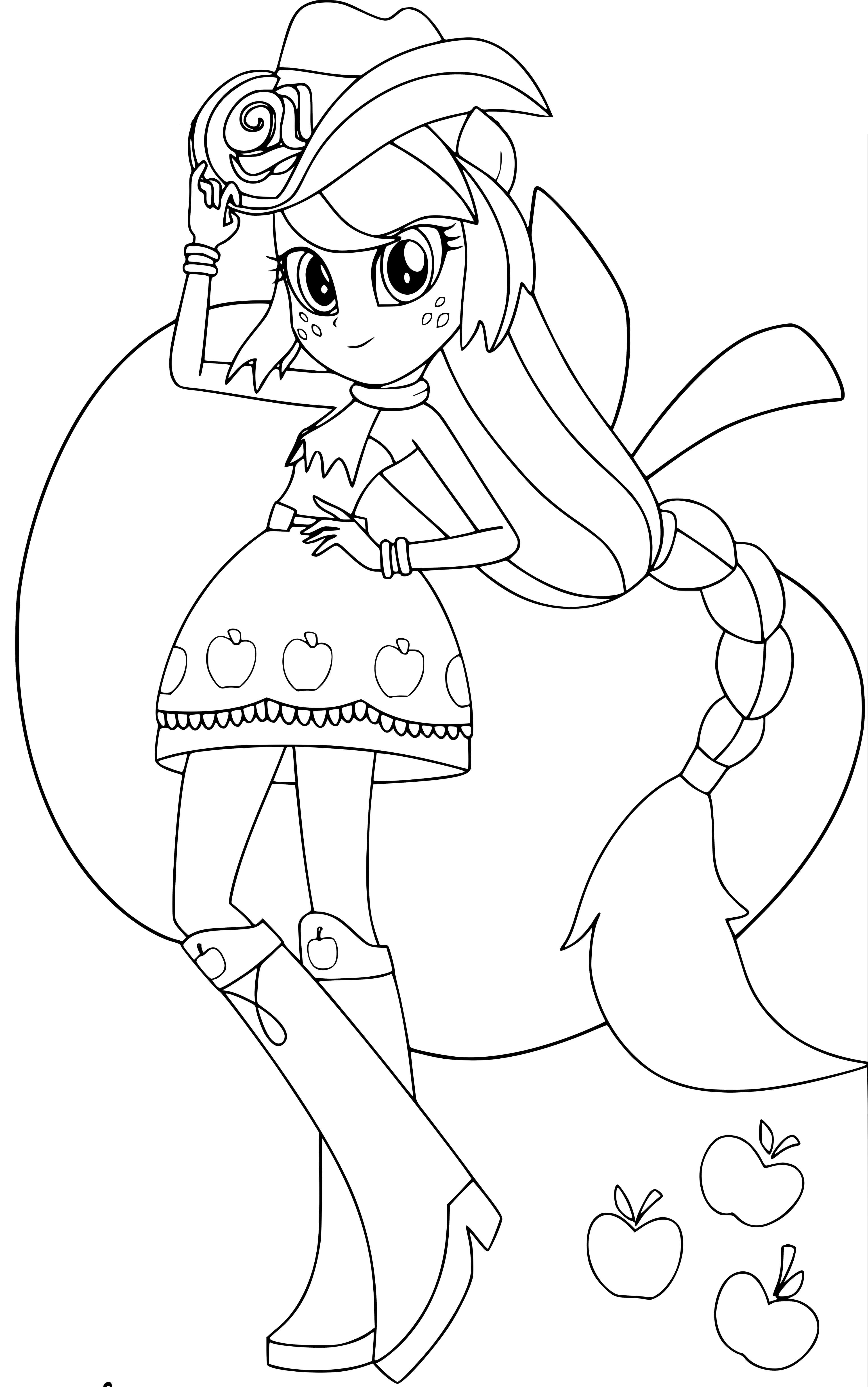 Coloriage Applejack Équestria Girls - Equestria girls à imprimer