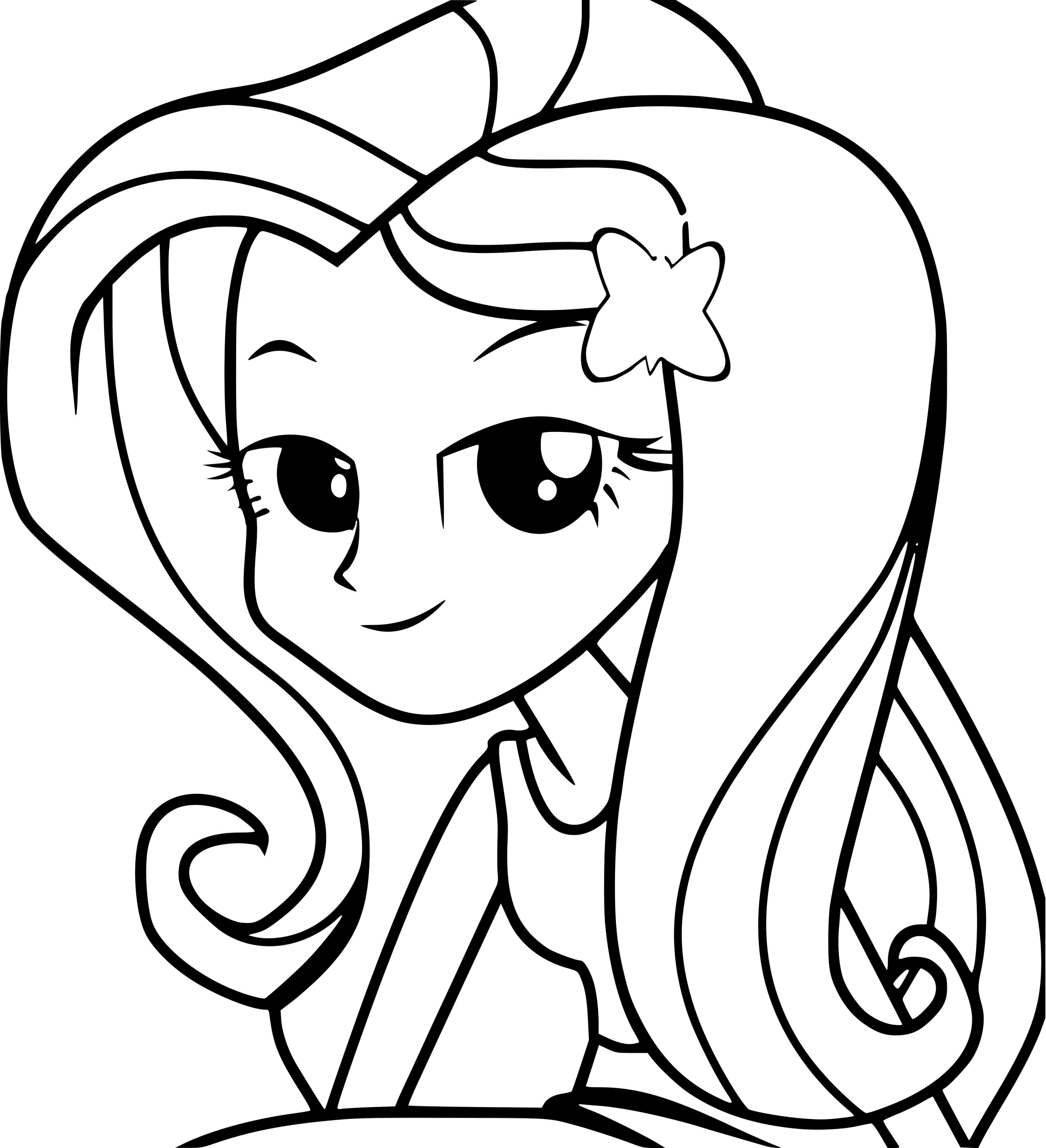 Coloriage Fluttershy Princesse Equestria Girls - Equestria girls à imprimer