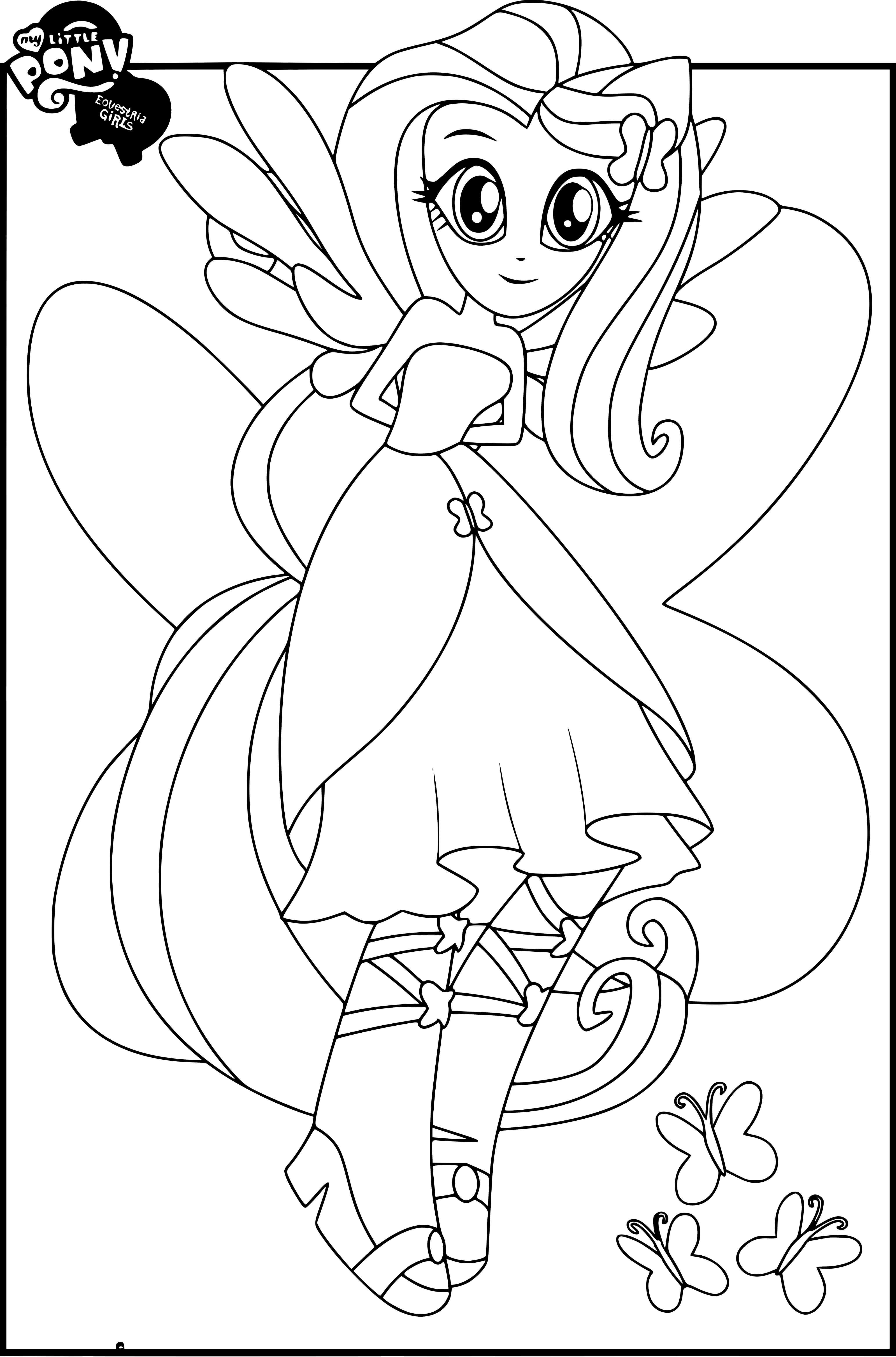 Coloriage Fluttershy Équestria Girls - Equestria girls à imprimer