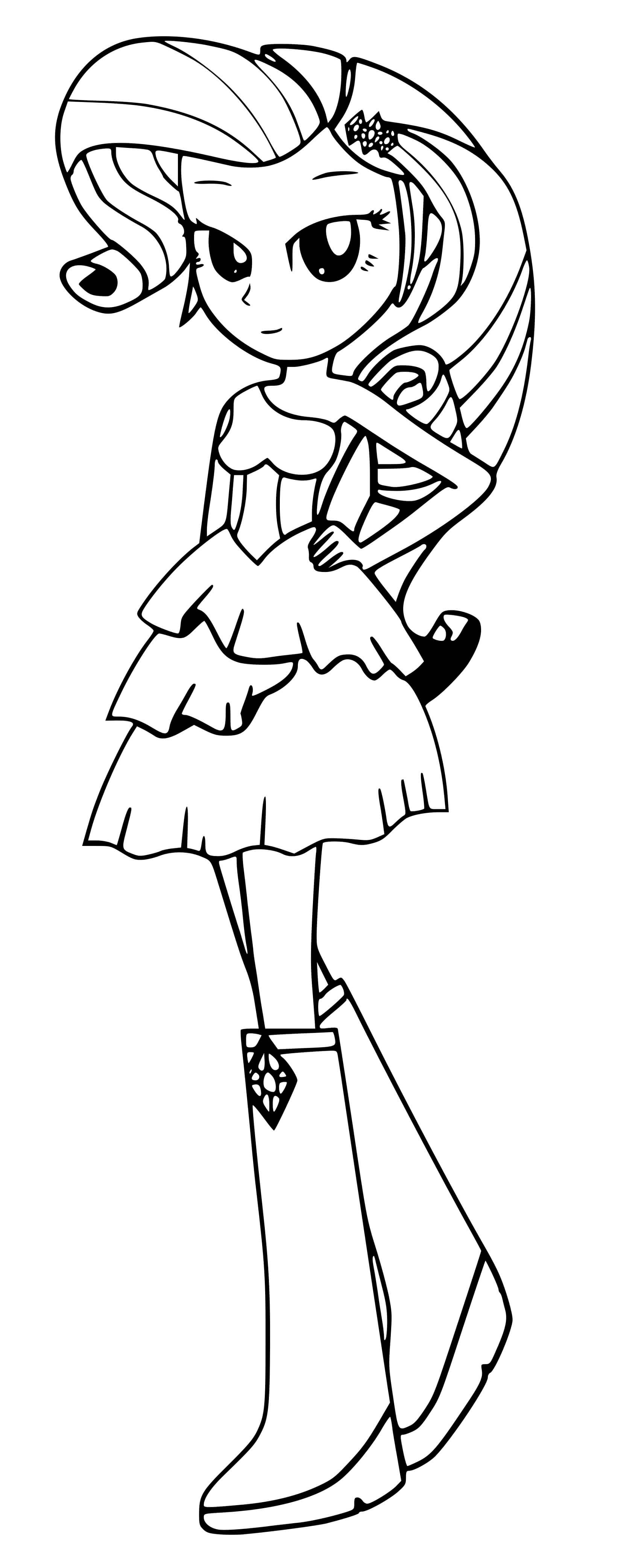Coloriage Rarity Équestria Girls - Equestria girls à imprimer