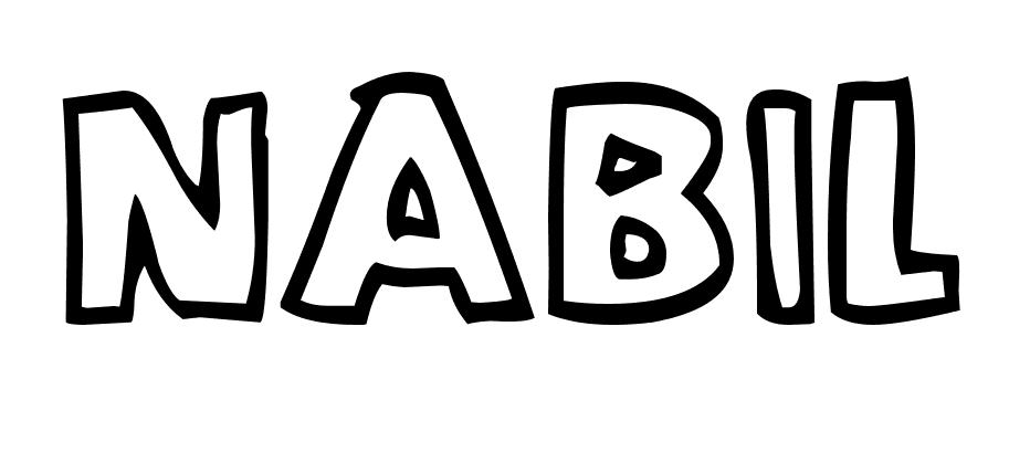 Coloriage Nabil - Prénom à imprimer