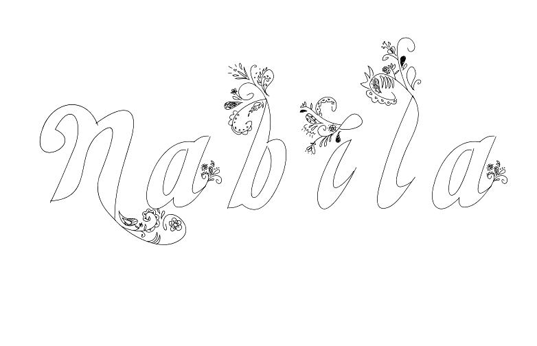 Coloriage Nabila - Prénom à imprimer