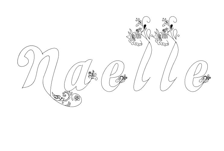 Coloriage Naelle - Prénom à imprimer
