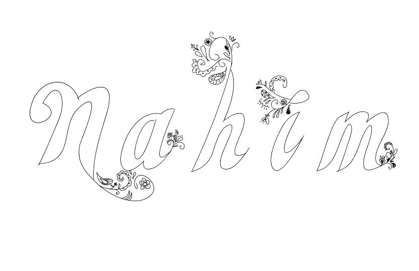 Coloriage Nahim - Prénom à imprimer