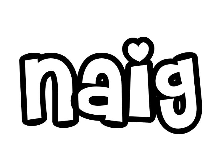 Coloriage Naig - Prénom à imprimer