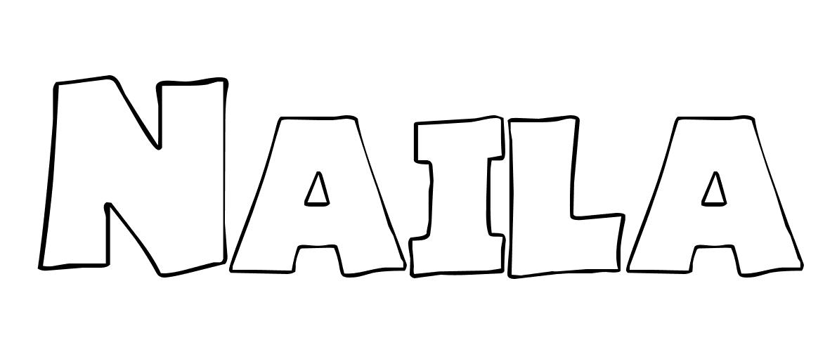 Coloriage Naila - Prénom à imprimer