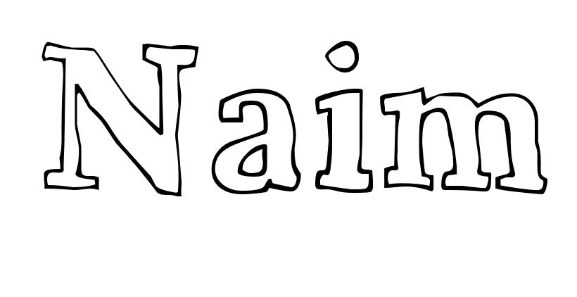 Coloriage Naim - Prénom à imprimer