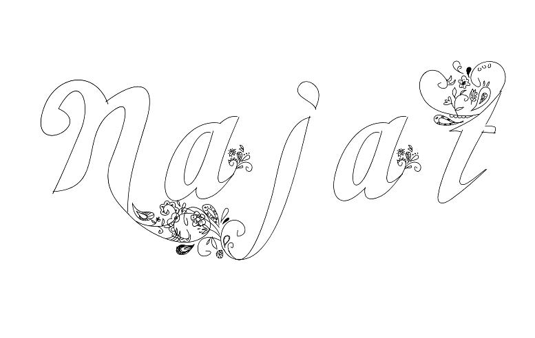 Coloriage Najat - Prénom à imprimer