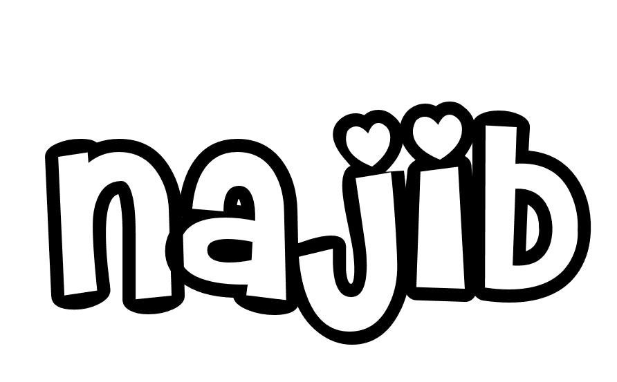 Coloriage Najib - Prénom à imprimer