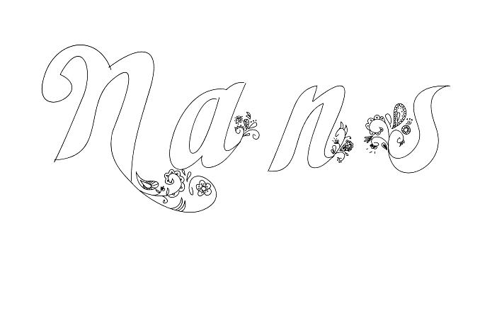 Coloriage Nans - Prénom à imprimer