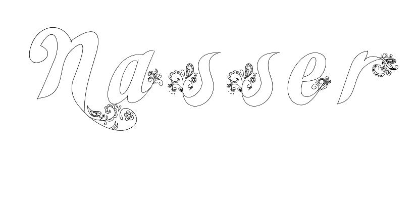Coloriage Nasser - Prénom à imprimer