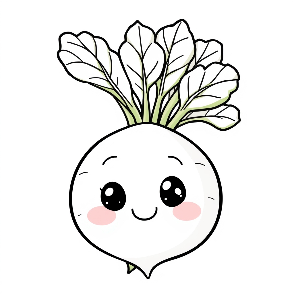 Coloriage Navet mignon à colorier - Legumes à imprimer