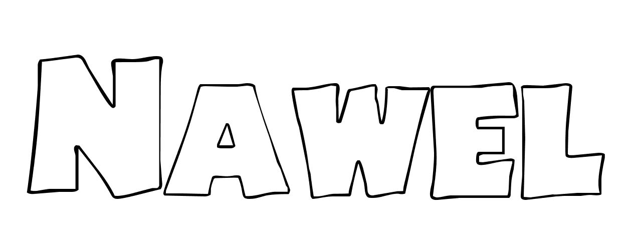 Coloriage Nawel - Prénom à imprimer
