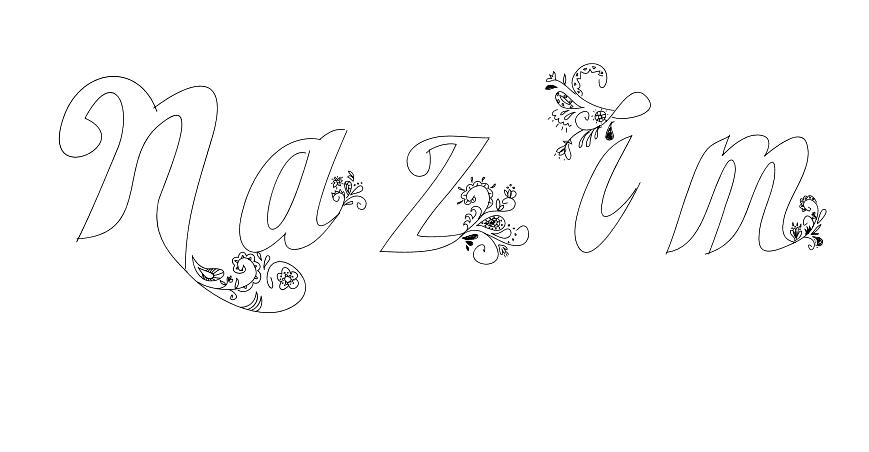Coloriage Nazim - Prénom à imprimer