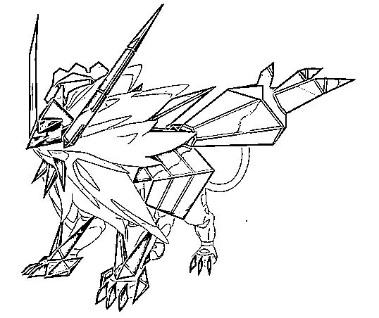 Coloriage Necrozma Pokémon légendaire cristallin - Pokémon légendaire à imprimer