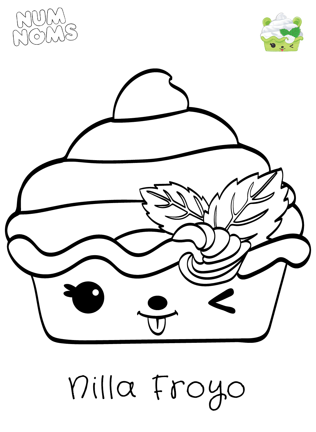 Coloriage Nilla Froyo mignonne Num Noms Saison 2 - Num noms à imprimer