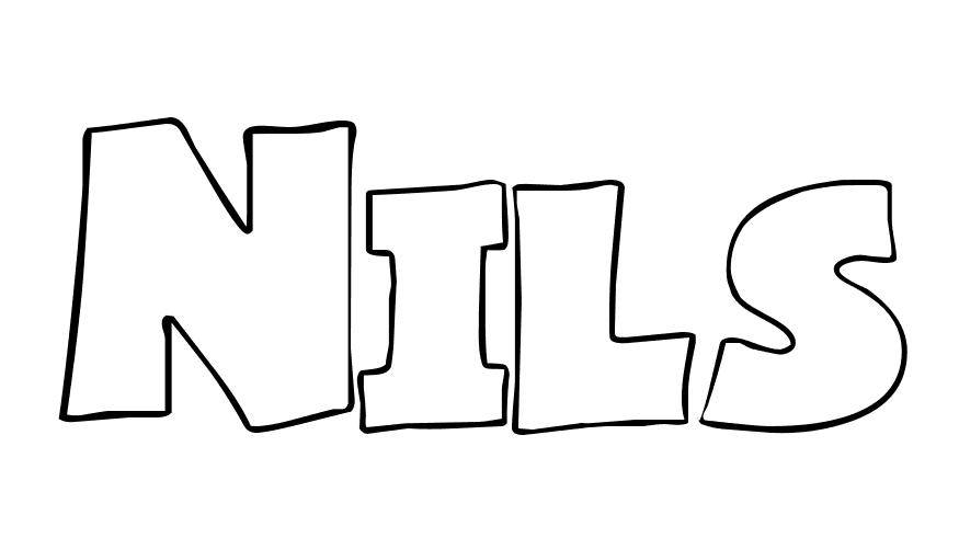 Coloriage Nils - Prénom à imprimer
