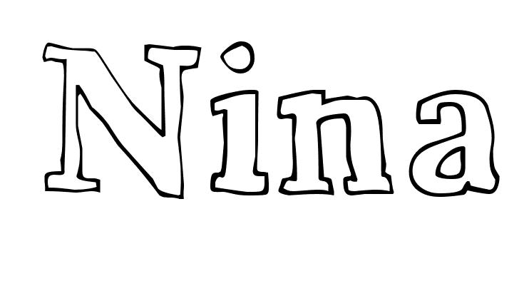 Coloriage Nina - Prénom à imprimer
